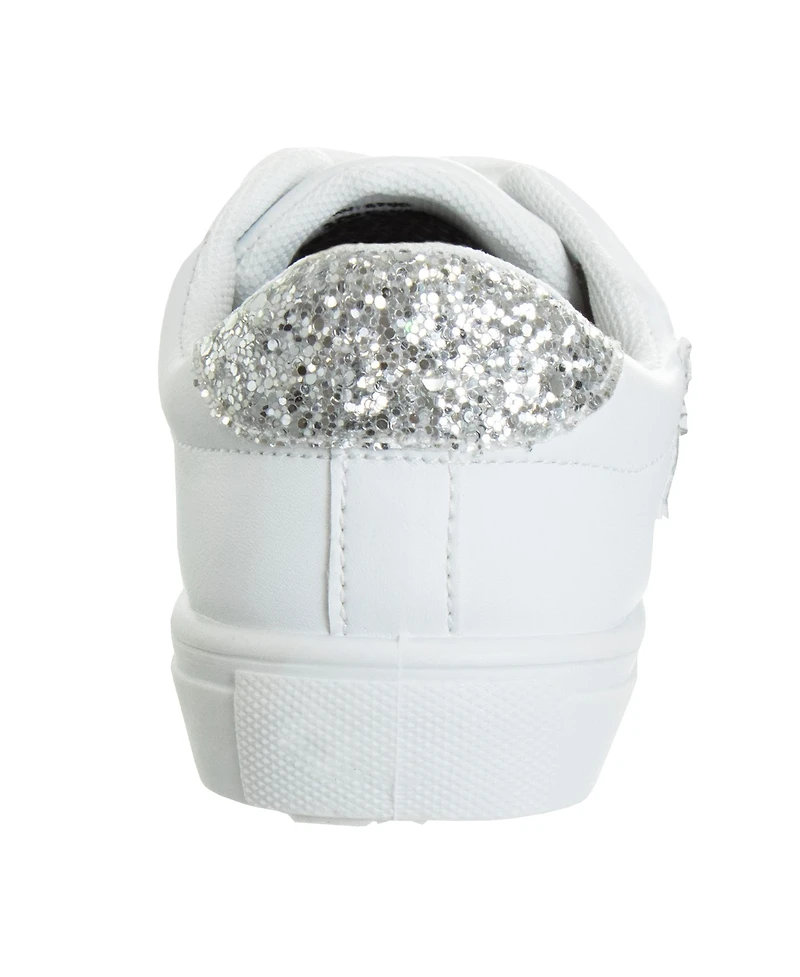 Kensie Girl Toddler Lace Up Glittery Casual Stylish Fashionable Comfortable Durable Sneakers