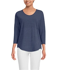 Lands' End Women's Petite 3/4 Sleeve Lightweight Jersey Shirttail Tee