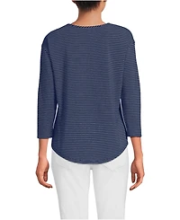 Lands' End Women's Petite 3/4 Sleeve Lightweight Jersey Shirttail Tee