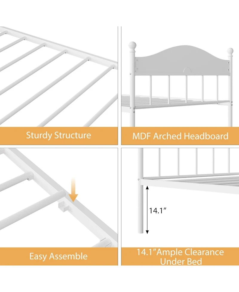 gaomon Twin Metal Daybed, Foldable Heavy Duty Steel Sofa Bed Frame for Bedroom/Living Room