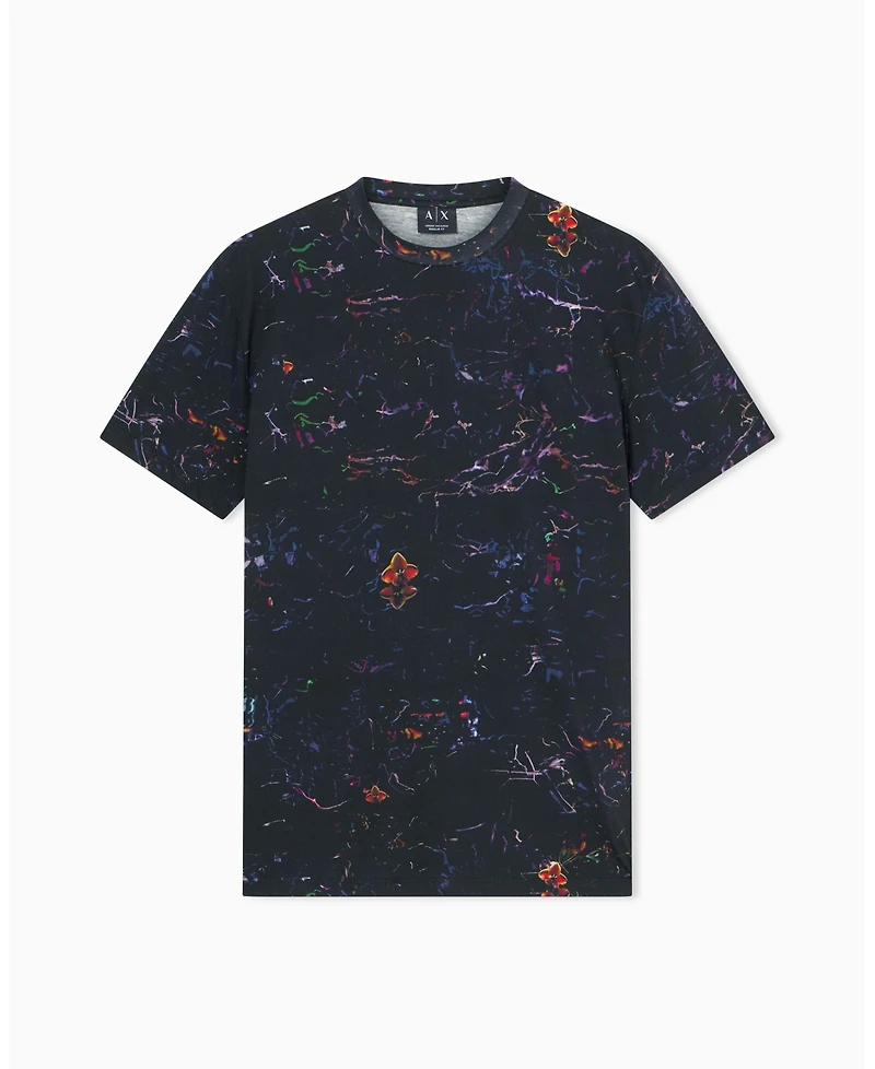A|X Armani Exchange Men's Short Sleeve Floral Print T-Shirt