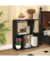 Slickblue 3 Tier Small Space Bookshelf with Display Shelf Organizer