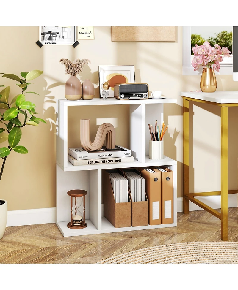 Slickblue 3 Tier Small Space Bookshelf with Display Shelf Organizer