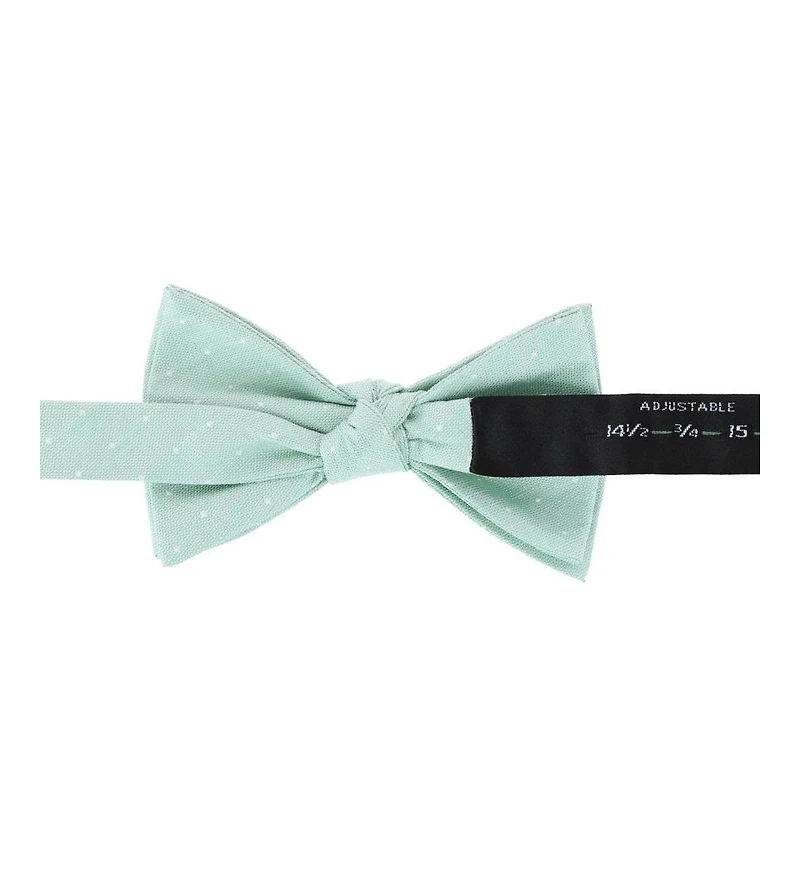 Trafalgar Men's Churchill Chambray Polka Dot Linen Blend Bow Tie