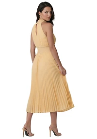 Bebe Women's Sleeveless Pleated Dress