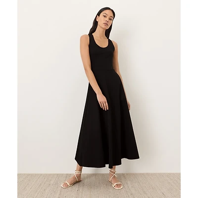 Pact Women's Fit & Flare Open Back Maxi Dress Made With Organic Cotton