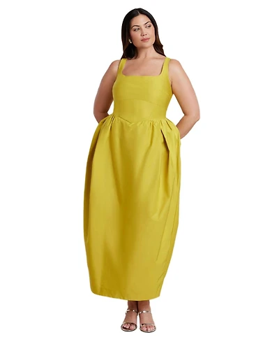 Eloquii Women's Pleated Tank Gown