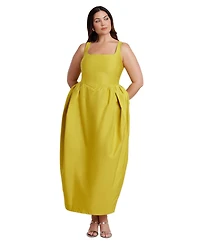 Eloquii Women's Pleated Tank Gown