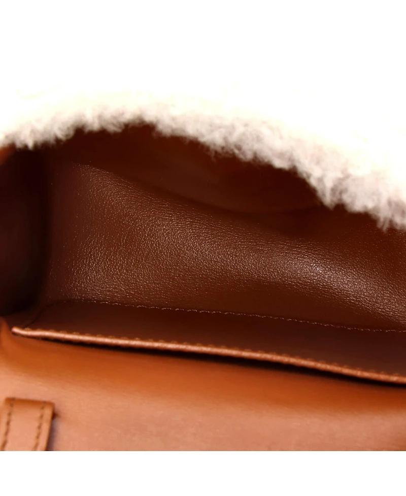 Pre-Owned Celine Mini Triomphe Shoulder Bag Shearling