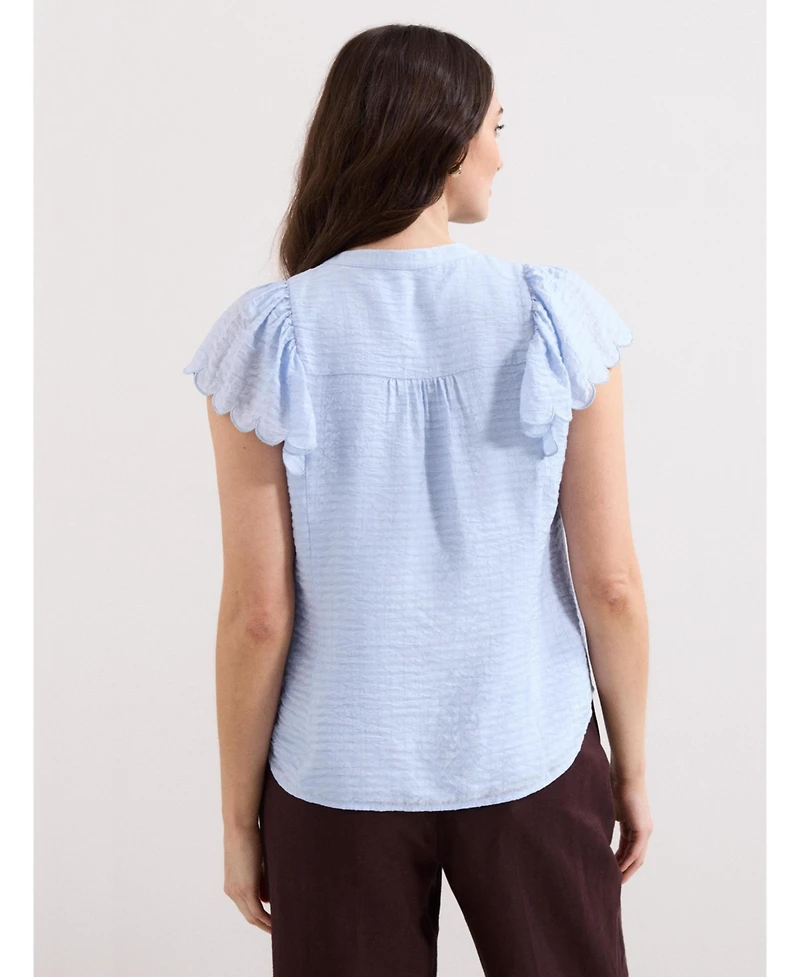 Phase Eight Women's Aleasha Scallop Sleeve V-Neck Blouse
