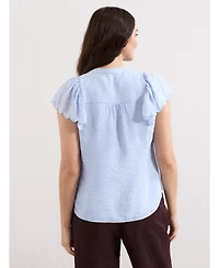 Phase Eight Women's Aleasha Scallop Sleeve V-Neck Blouse