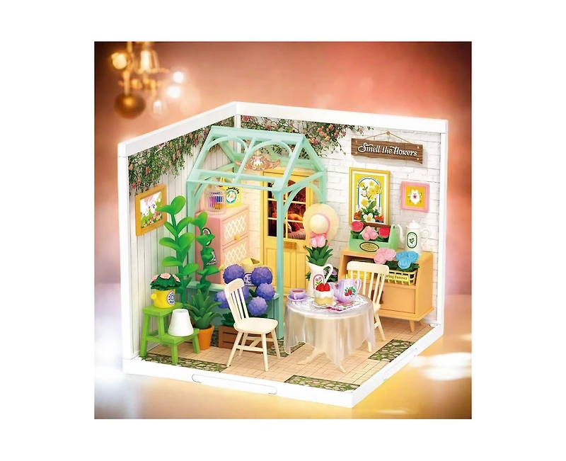 Robotime 3D Puzzles Super Creator Blooming Tea Garden Plastic Building Set Toys Playset Gifts for Teens Adults, Multicolored, 7.36"2.76"11.3