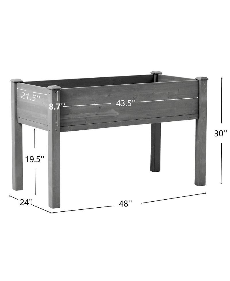 Clihome inch Raised Garden Bed with Legs, Elevated Wooden Planter Box for Outdoor Plants