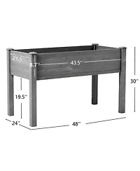 Clihome inch Raised Garden Bed with Legs, Elevated Wooden Planter Box for Outdoor Plants