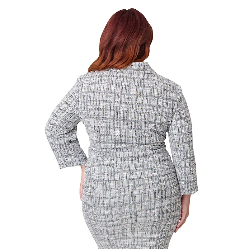 Plus Size Boucle Peplum Jacket