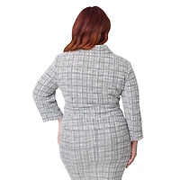 Plus Size Boucle Peplum Jacket