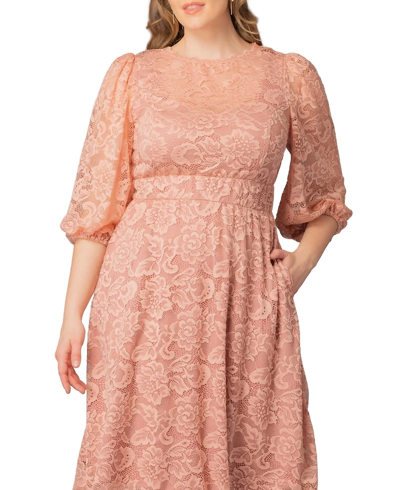 Kiyonna Plus Hepburn Lace Cocktail Dress