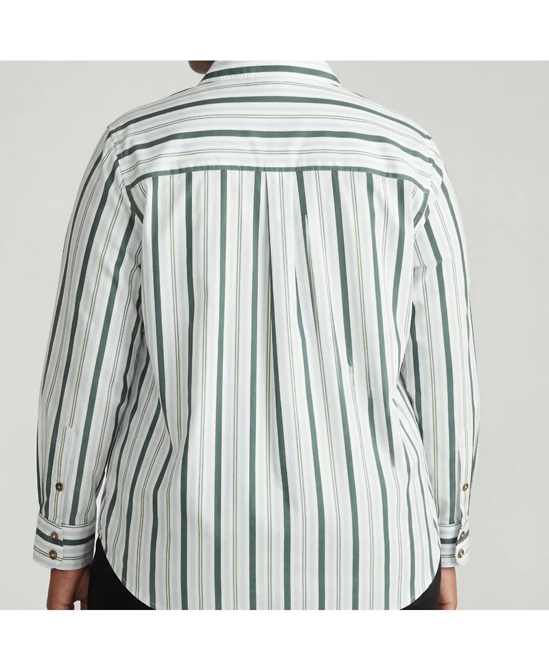 Universal Standard Plus Elbe Stretch Poplin Shirt Classic Fit