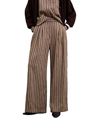Scalpers Women's Striped Pleated Trousers