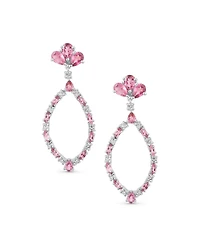 Bling Jewelry Open Teardrop Leaf Tanzanite Zircon Chandelier Earrings