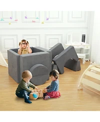 gaomon 8 Piece Soft Modular Kids Play Couch for Boys and Girls, Child Sectional Fort Building Sofa for Toddlers Playroom Nursery