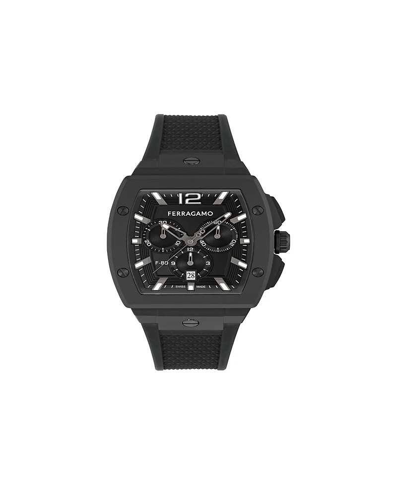 Ferragamo Men's Black Stainless Steel Bracelet Watch, 42mm