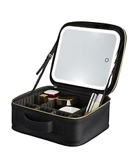 iHome Led Lighted Travel Makeup Bag with Adjustable Mirror Stand