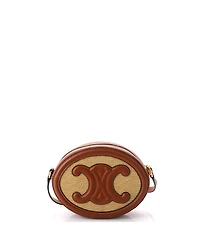 Pre-Owned Celine Triomphe Oval Crossbody Bag Canvas and Leather