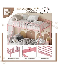 gaomon Twin Over Full Metal Bunk Bed with Ladder & Guardrail, Heavy Duty Steel Frame