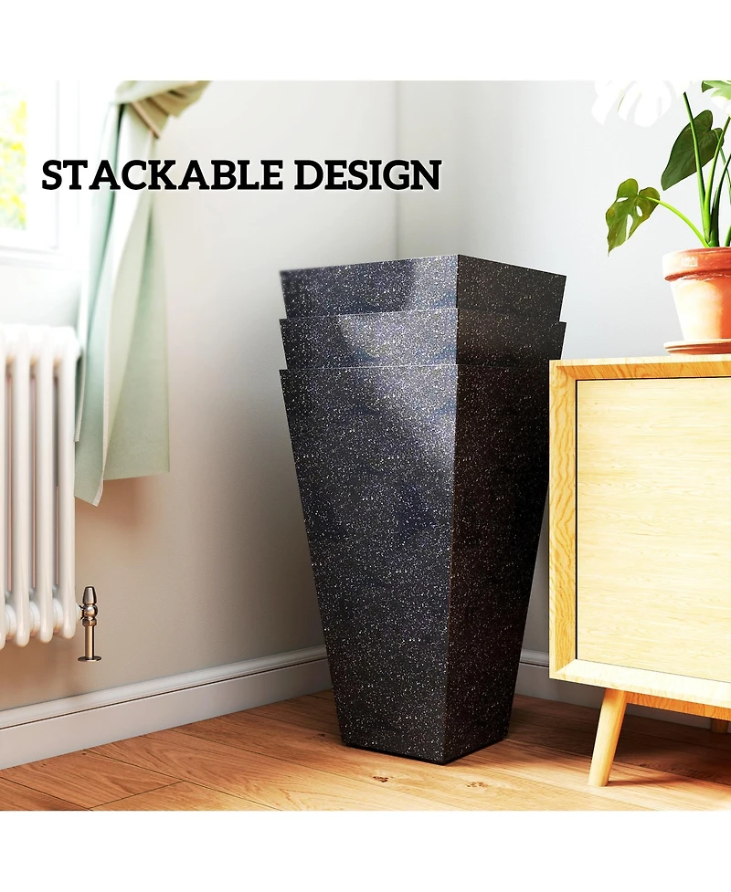 Outsunny 28" Tall Planters, Set of 3 Tape Outdoor