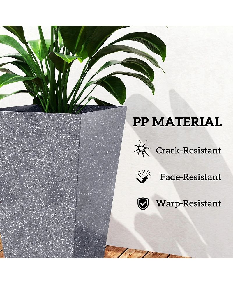 Outsunny 28" Tall Planters, Set of 3 Tape Outdoor Planters,