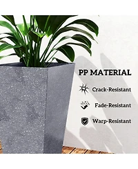 Outsunny 28" Tall Planters, Set of 3 Tape Outdoor Planters,