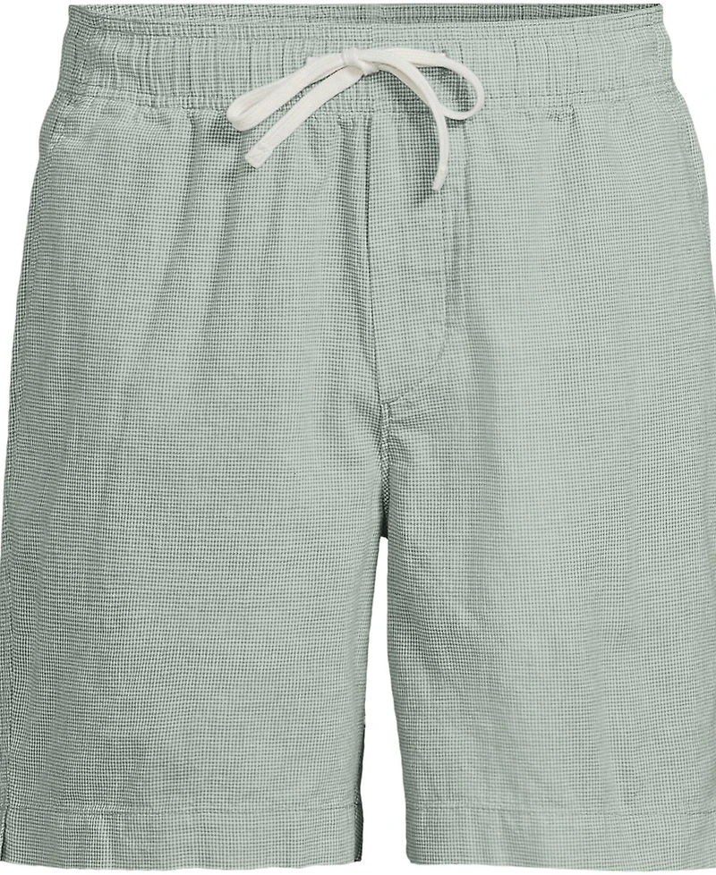 Lands' End Men's 7" Linen Blend Pull On Deck Short