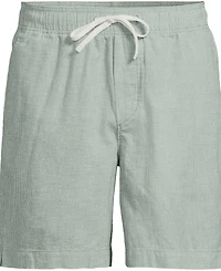 Lands' End Men's 7" Linen Blend Pull On Deck Short