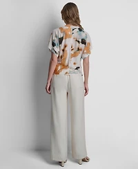 Dkny Women's Dolman-Sleeve Printed Top