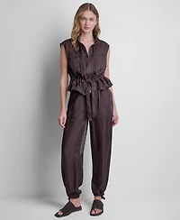 Dkny Women's Cap-Sleeve Twinkle Tie-Front Vest
