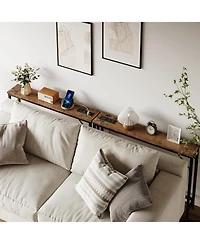 gaomon 5.9" Narrow Console Table with Outlets & Storage Shelf, Behind-Couch Table for Entryway & Living Room