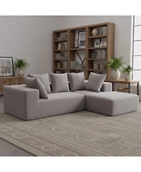 Streamdale Furniture Modern Gray Fabric Sofa with Plush Cushions and Pet-Friendly Design