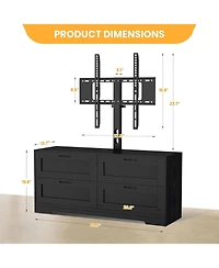 gaomon Tv Stand, Mount for 32/45/55/65/75/80 inch TVs, Entertainment Center w/ 4 Drawers Storage, Wood Media Console Tables Bed,Living Room