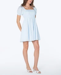 Celebrity Pink Juniors' Cotton Eyelet Babydoll Dress
