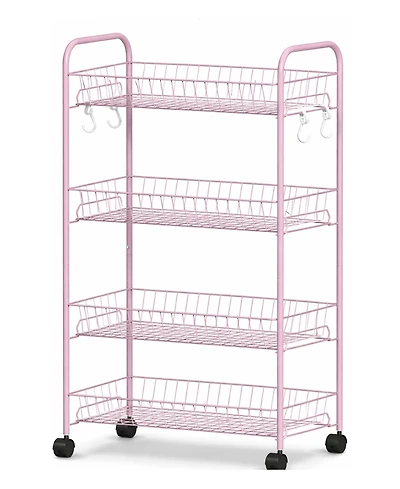 Mythinglogic 4 Tier Rolling Cart with 360°Wheels, Snack Cart