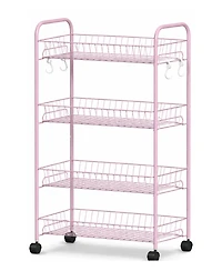 Mythinglogic 4 Tier Rolling Cart with 360°Wheels, Snack Cart