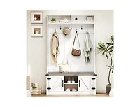 Slickblue Tall 68.5" Entryway Rack with Cushioned Bench & Storage