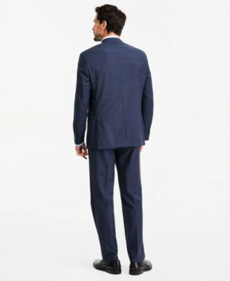 Michael Kors Mens Classic Fit Wool Blend Stretch Plaid Suit Separates
