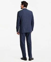Michael Kors Mens Classic Fit Wool Blend Stretch Plaid Suit Separates