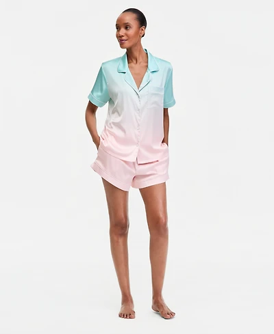 I.n.c International Concepts Women's Stretch Satin Short-Sleeve Pajama Set, Exclusively at Macy's
