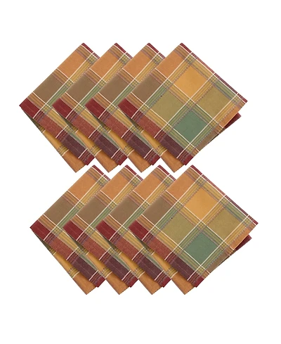 Elrene Autumn Acres Plaid Napkins, Set of 8