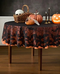 Elrene Bats Web Lace Halloween Tablecloth, 70" Round