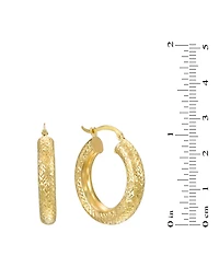 Macy's Diamond Cut Hoop Earrings in 10k Yellow Gold