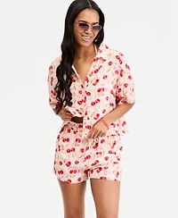 Roxy Womens Cropped Swim Cover Up Shirt Shorts